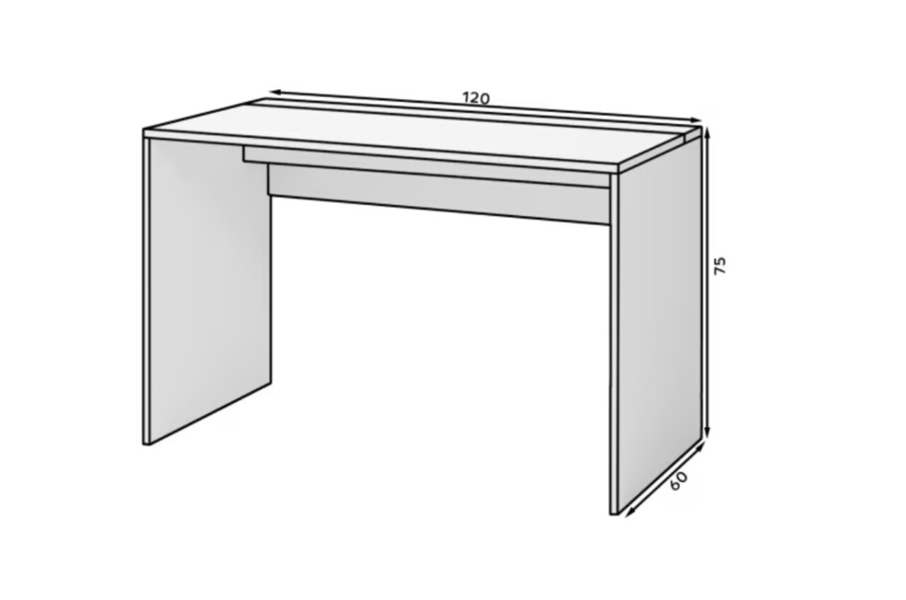 Birou ELTAP, Nevy, 120x60x75 cm, PAL/PVC, negru
