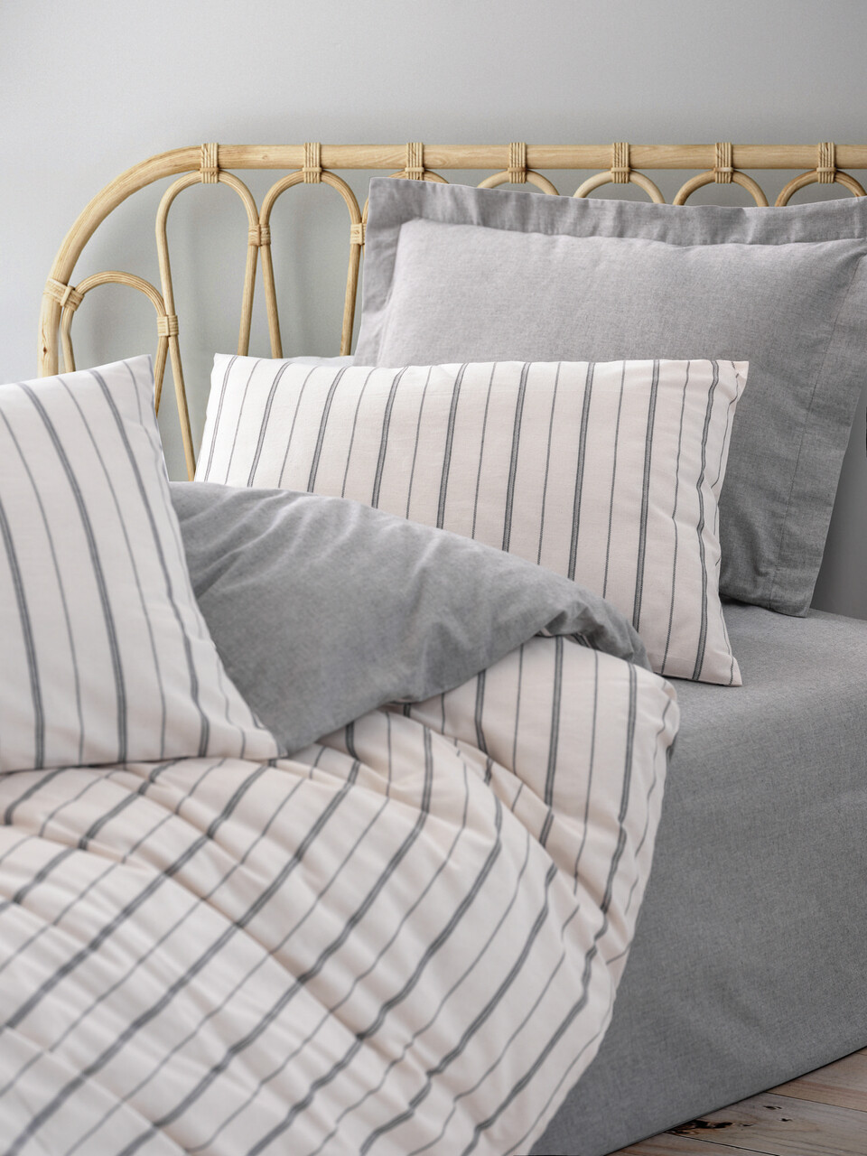 Lenjerie de pat dubla, Unus - Grey, Cotton Box, 50% bumbac / 50% poliester - 1 | YEO