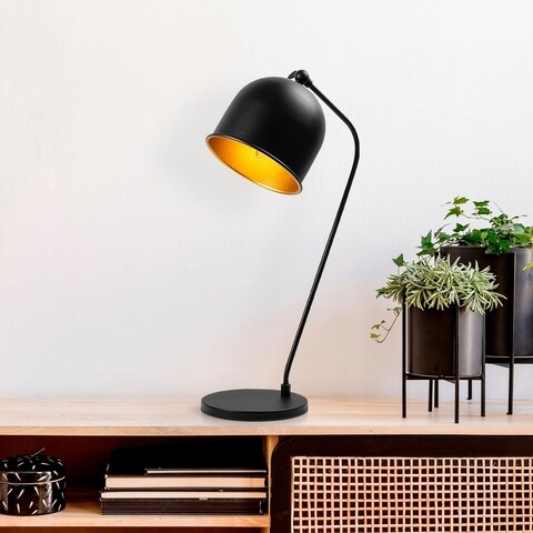 Lampa de masa, Sanika – 12277, Fulgor, 18 x 30 x 56 cm, 1 x E14, 40W, negru Iluminat