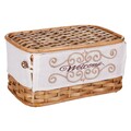 Set 2 cutii accesorii de cusut Natural, Creaciones Meng, 33 cm / 28 cm, ratan