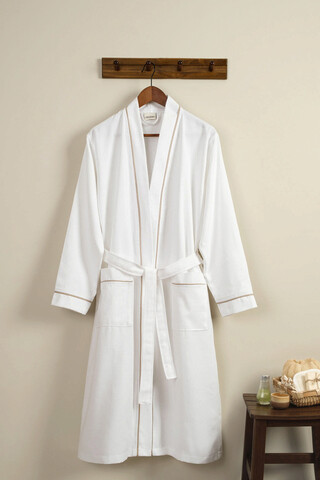 Halat de baie unisex, DC Home, Aura, Bumbac, Alb DC Home