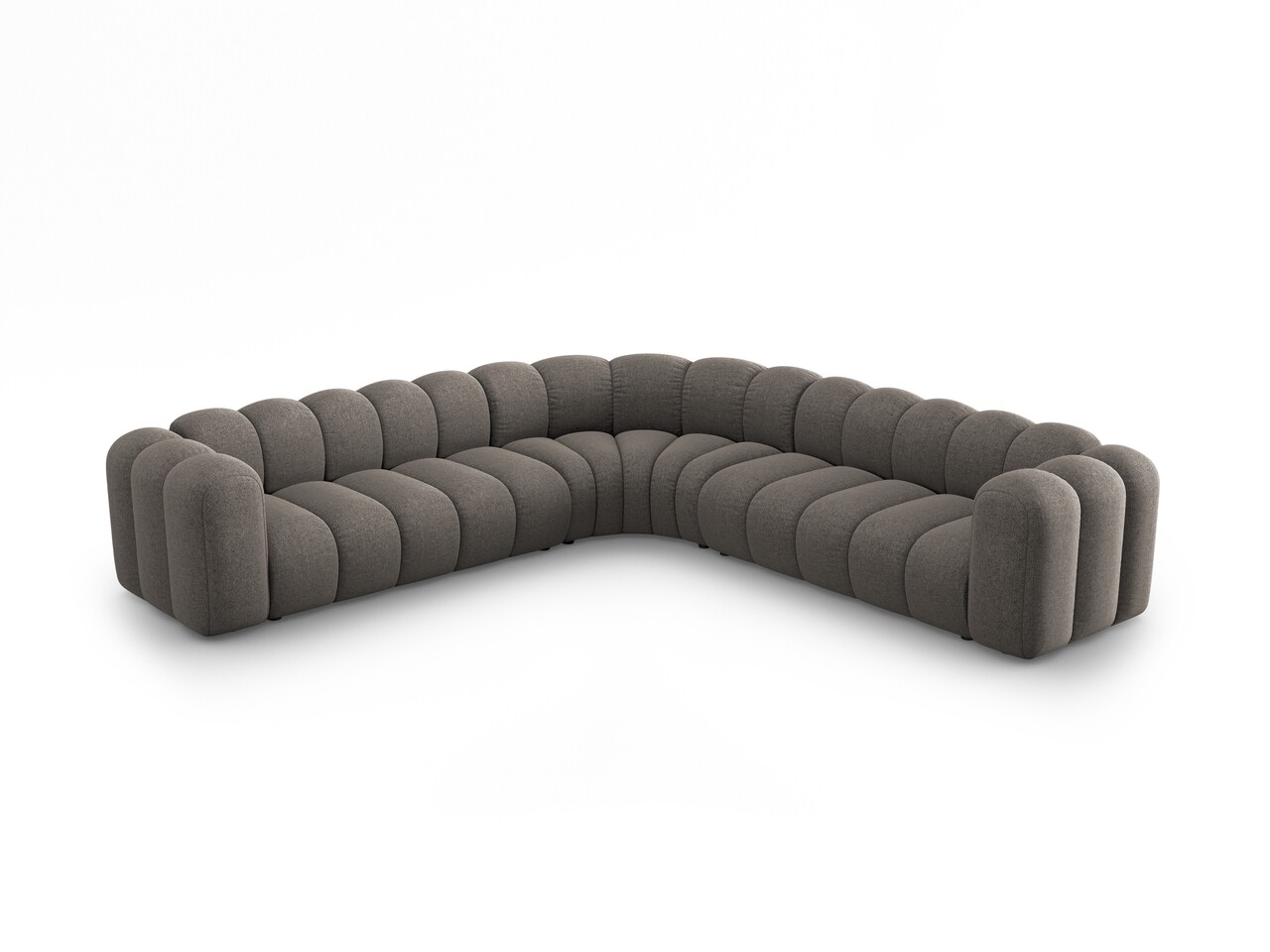 Coltar simetric modular 5 locuri, Lupine-140, Micadoni Home, 309x309x70 cm, tesatura chenille din poliester, gri