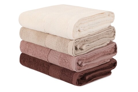 Set 4 prosoape 801, beverly hills polo club, 50x90 cm, bumbac, maro