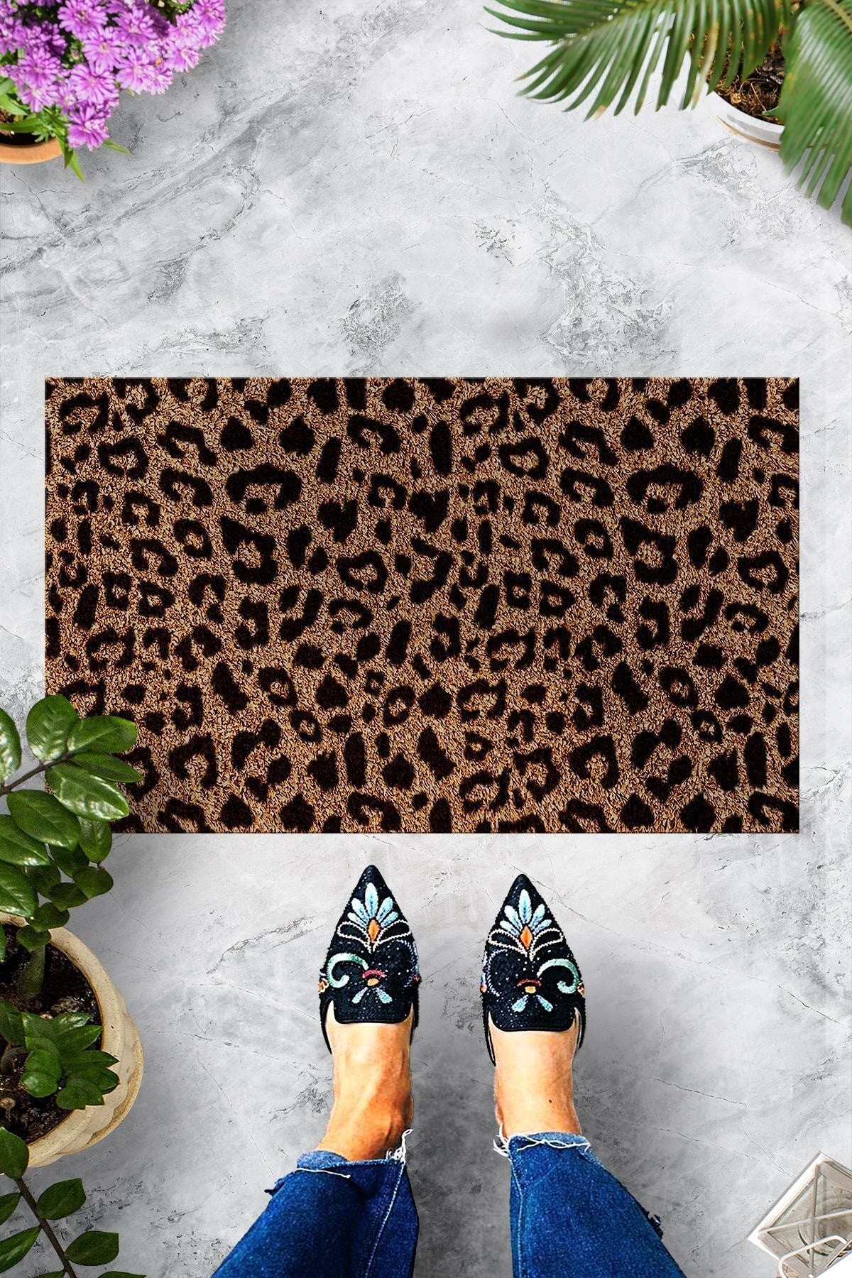 Covoraș din PVC, Leopar, 40x60 cm, PVC, Multicolor