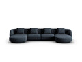 Coltar panoramic 5 locuri, Tulum, Cosmopolitan Design, 330x156x70 cm, tesatura chenille, albastru regal