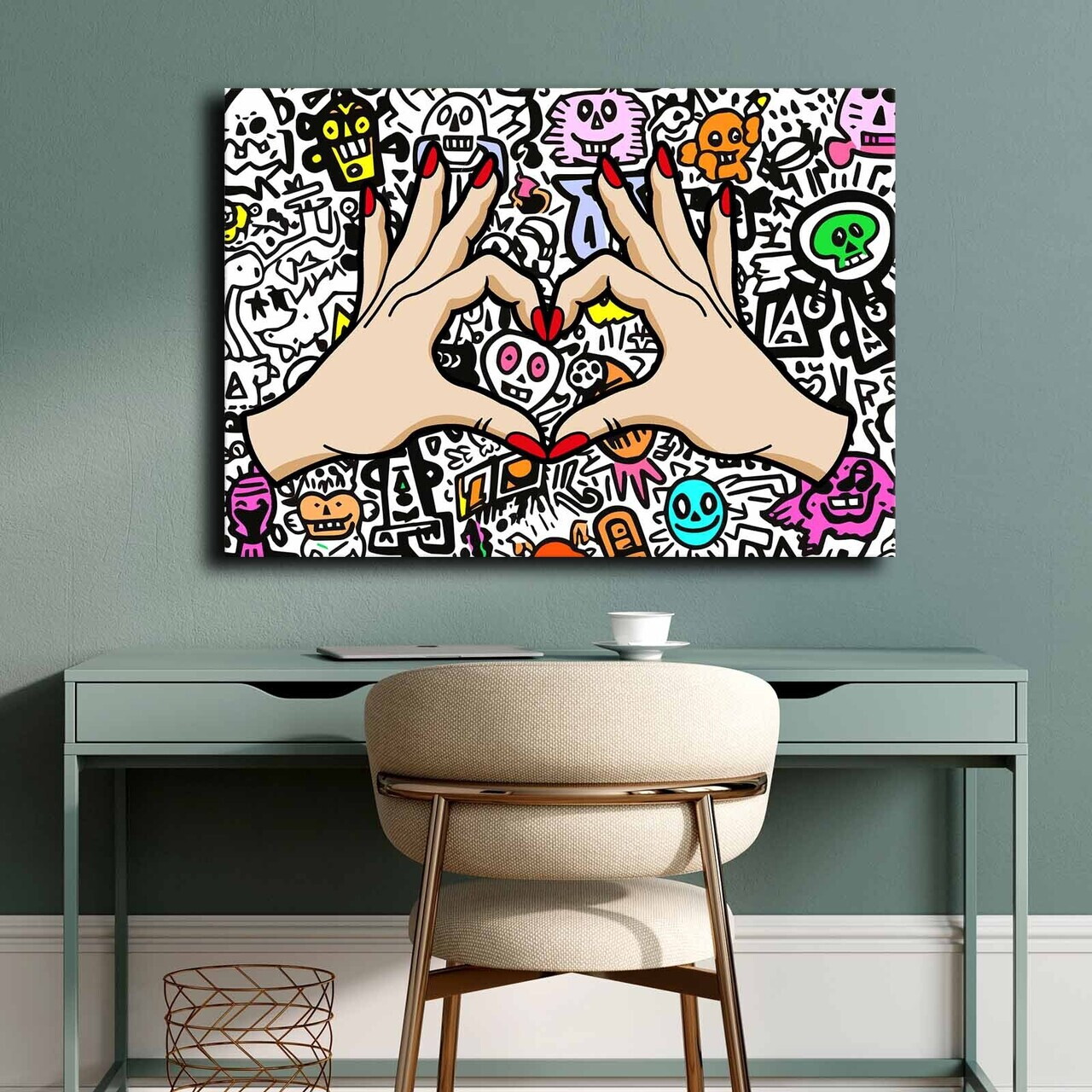 Tablou decorativ, 70100POP-006, Canvas, Lemn, Multicolor — imaginea 3