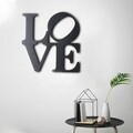 Decoratiune de perete, Love, Metal, Dimensiune: 33 x 34 cm, Negru