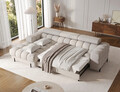 Coltar extensibil dreapta 3 locuri ELTAP, LT-18ROY, Felro, 285x181x93 cm, lemn/poliester, bej