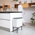 Cos de gunoi cu soft touch, Brabantia, Bo Touch, 11+23 L, 31.2x54x68 cm, otel, bej