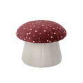 Taburet, Bloomingville, Lue, 37x30 cm, MDF/lemn de pin/poliester, rosu/alb antic