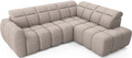 Coltar extensibil dreapta 4 locuri ELTAP, RT-20XIL, Falconn, 258x208x107 cm, lemn/poliester, maro deschis