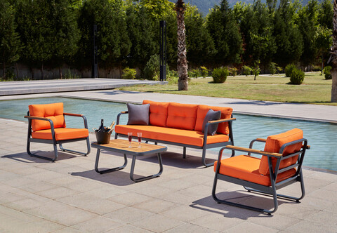 Set mobilier de gradina, clara, rio, portocaliu
