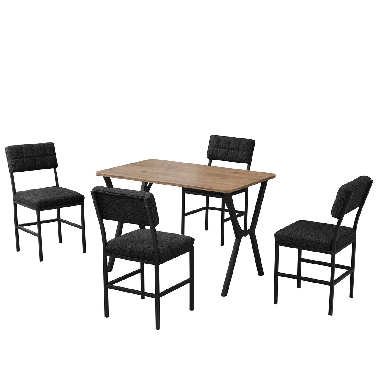 Set masa extensibila si scaune, Hanah Home, Dubai, Antracit / Nuc - view 4
