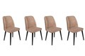 Set scaune 4 piese, Nmobb, Alfa-433 V4, Metal , Bej/Negru
