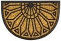 Covoras de intrare, Olivo Tappeti, Promo Mezzaluna 4, Flower, 40 x 60 cm, cauciuc/fibra cocos, maro/negru
