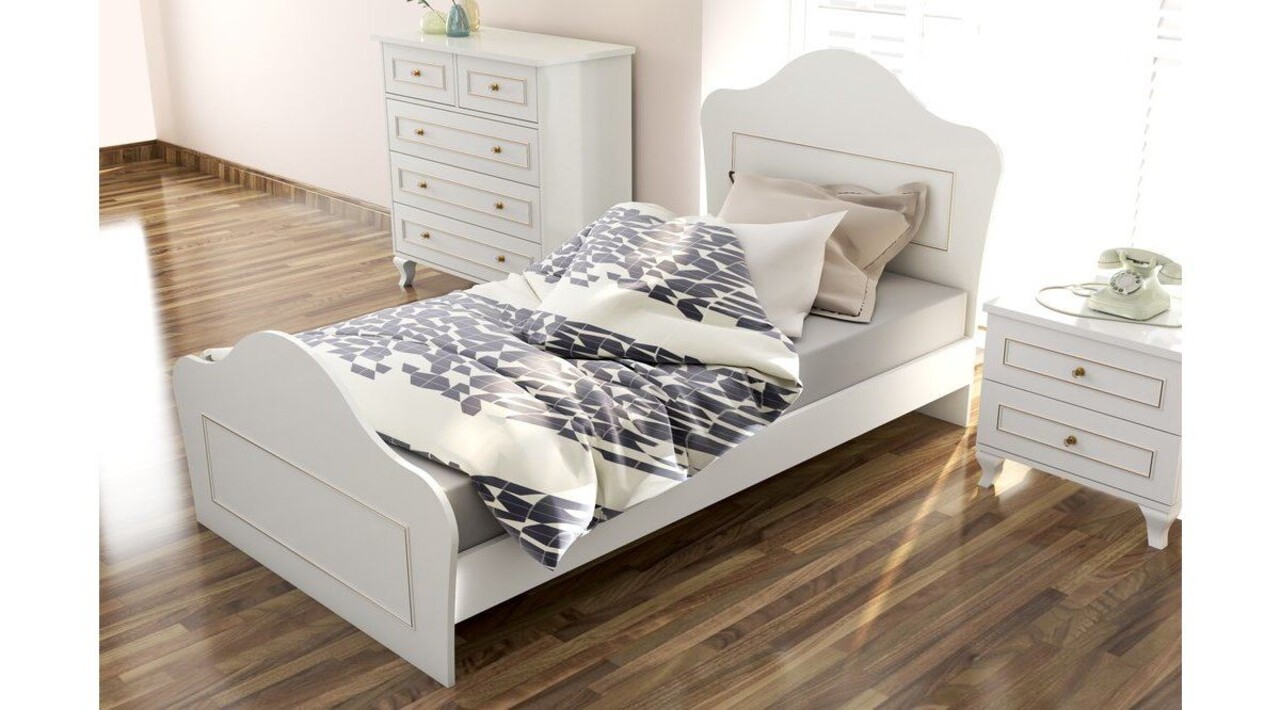 Set dormitor pentru copii, Rabi, Rb-080, Alb mat - 1 | YEO