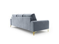 Canapea, Madara, Mazzini Sofas, 3 locuri, gold legs, 222x102x90 cm, catifea, albastru deschis