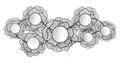 Decoratiune pentru perete, Mauro Ferretti, Osaka Mirrors, 121 x 5 x 56 cm, fier, negru/auriu