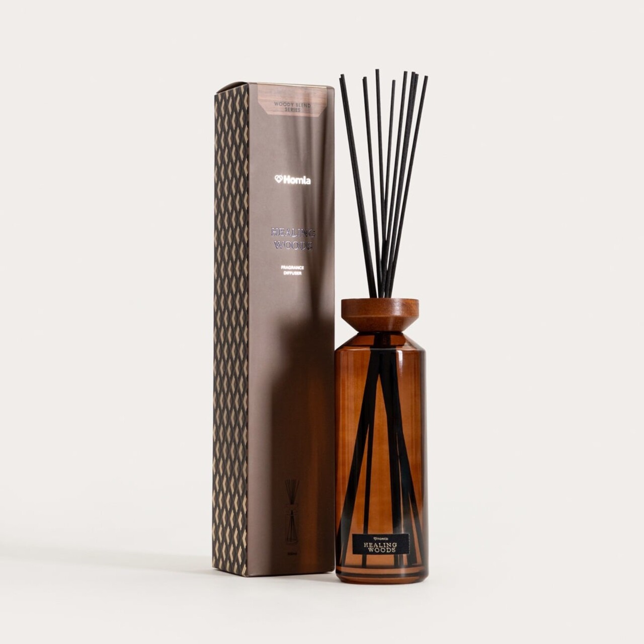 Difuzor de parfum cu betisoare Woody Blend, Homla, 500 ml, sticla, maro - imagine 5