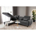 Coltar extensibil stanga 4 locuri ELTAP, Foble, 267x196x100 cm, lemn/poliester, gri inchis
