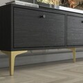 Comoda TV, Wood'n Love, Etna, 160 x 30 x 49 cm, pal/metal, negru/auriu