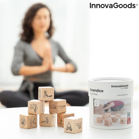Joc de zaruri de yoga anandice innovagoods 7 piese, lemn