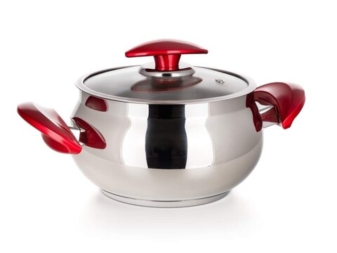 Cratita cu capac, vista red, banquet, 2.6 l, inox/sticla