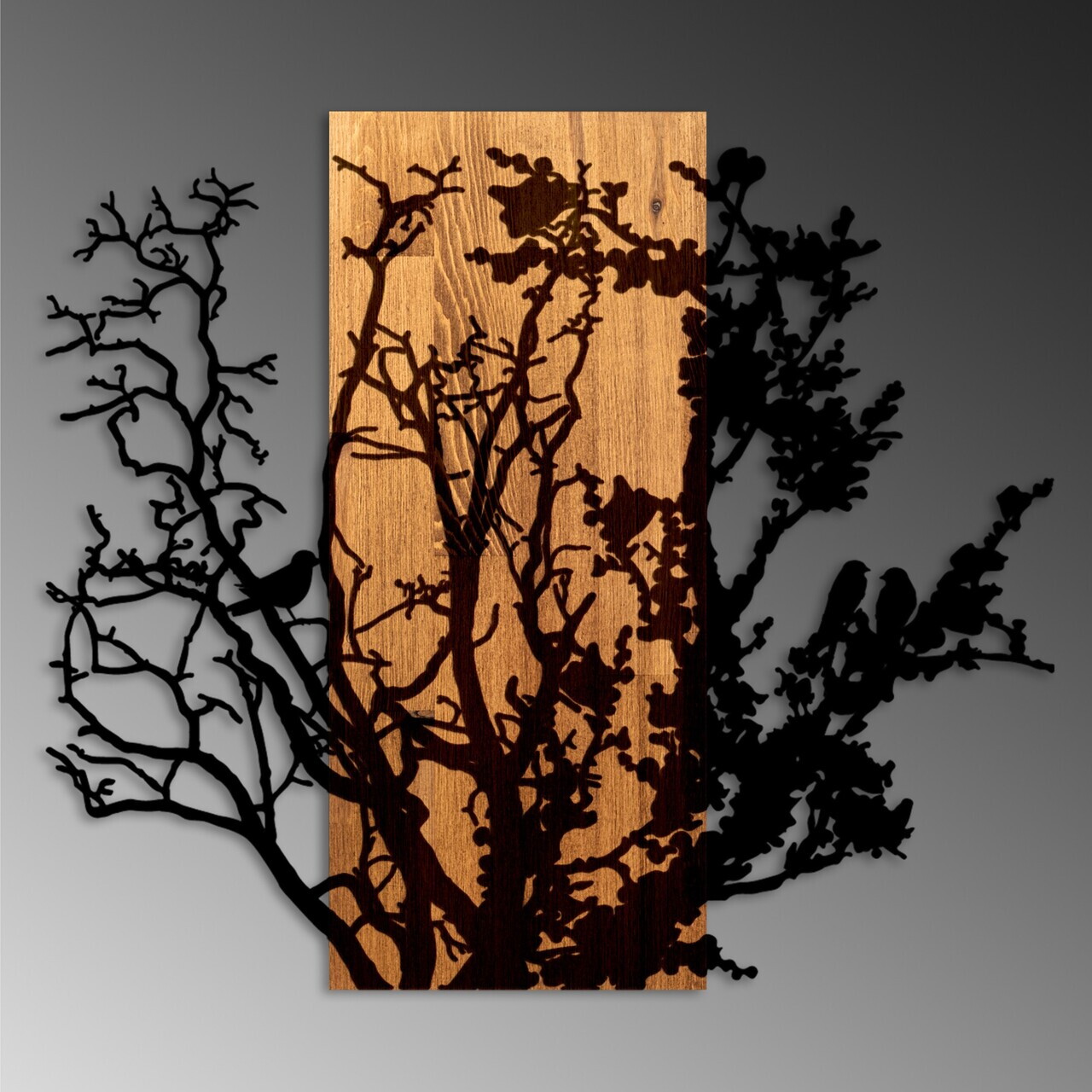 Decoratiune de perete, About Dry Grasses, Lățime: 68 cm, Nuc / Negru — imaginea 6