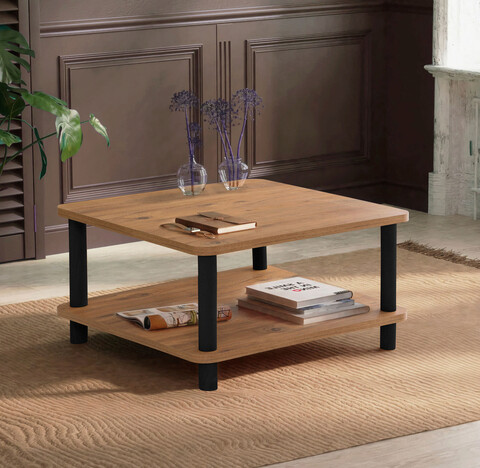 Masuta de cafea, dora, lima, 70x43.7x70 cm, negru / pin atlantic