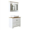 Set Dulap de Baie cu Chiuvetă și Oglindă (2 Piese), Hanah Home, 2393, MDF-LAM, Alb mat