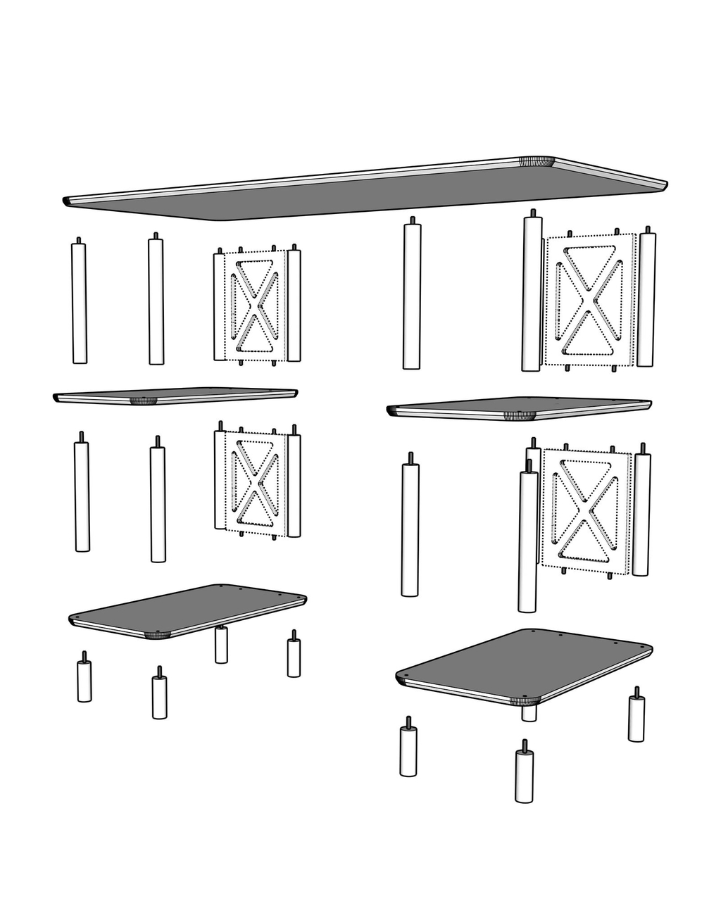 Birou, Hanah Home, Vista, 145x75x65 cm, Stejar - view 6