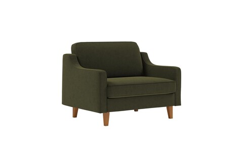 Fotoliu, Atelier del Sofa, 918CMF1124, Cadru: 100% OȚEL, Verde ulei / Nuc