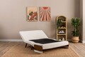 Canapea extensibilă cu 2 locuri, Futon, 859FTN2726, Metal , Alb