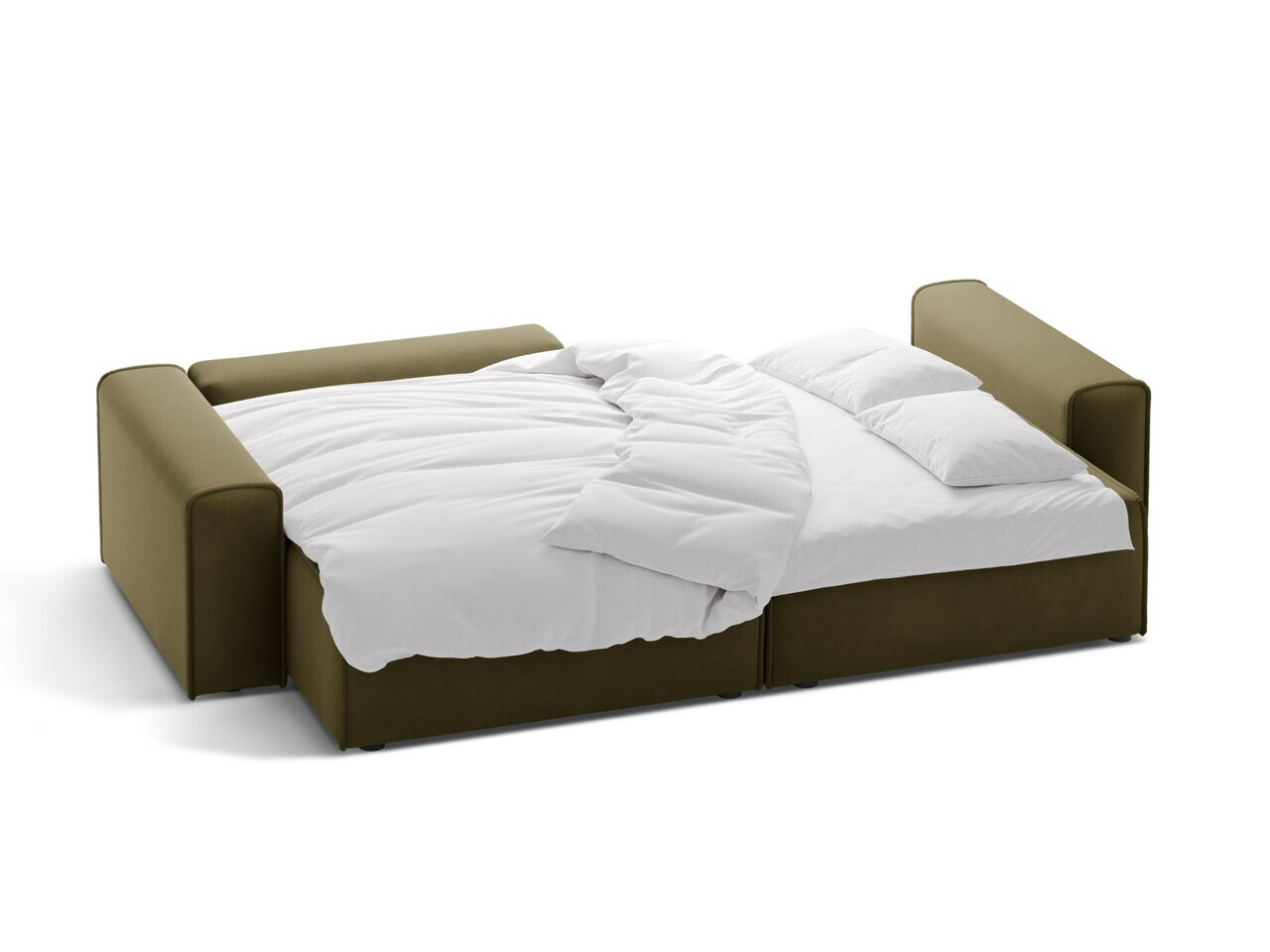 Coltar extensibil stanga 3 locuri, Victor, Micadoni Home, 246x148x83 cm, catifea, verde muschi melanj — imaginea 8