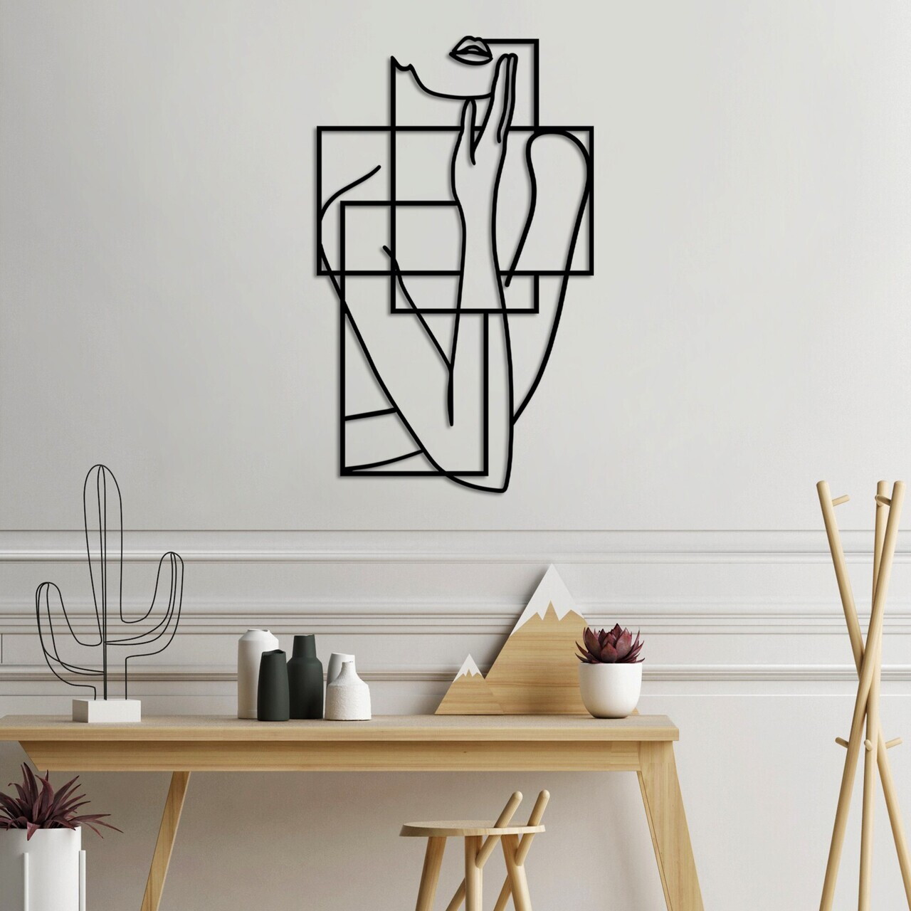 Decoratiune de perete, Think, 70 x 42 cm, Negru