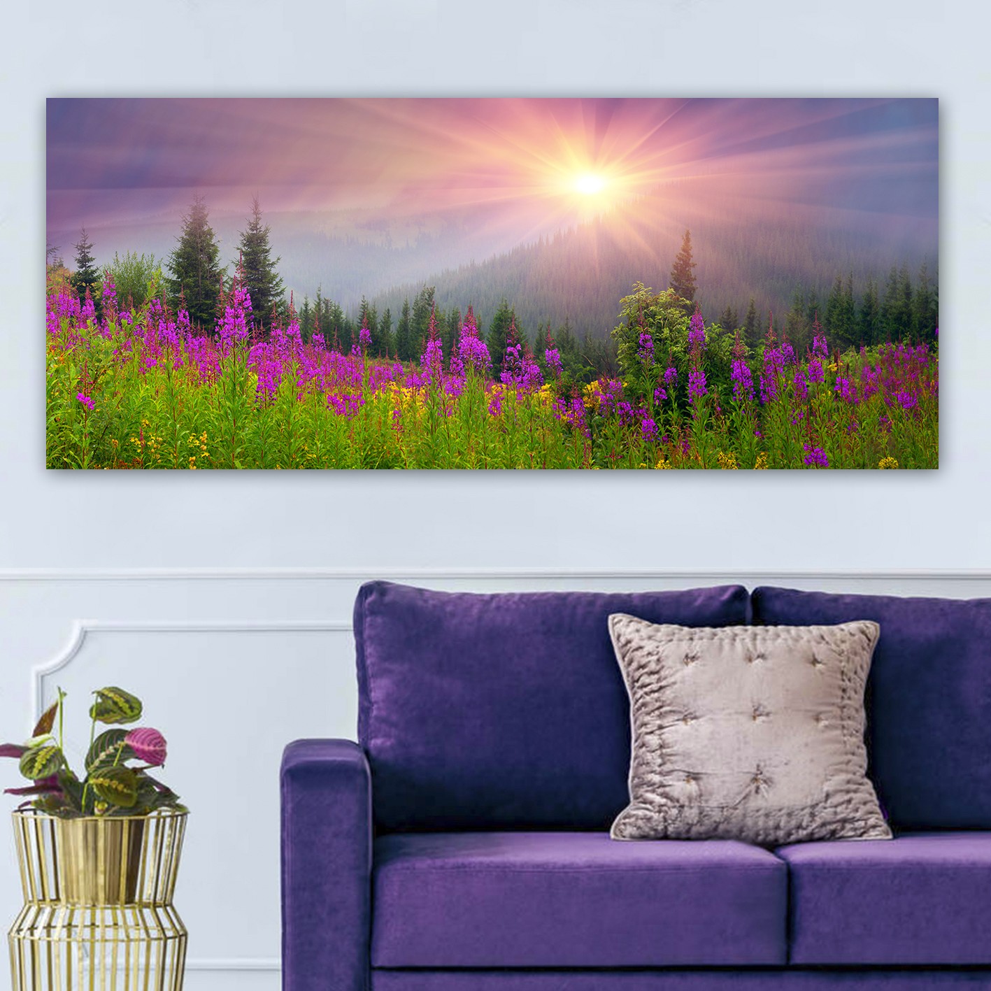Tablou decorativ, YTY903887_50120, Canvas, Rama din lemn (grosime 3 cm), Multicolor