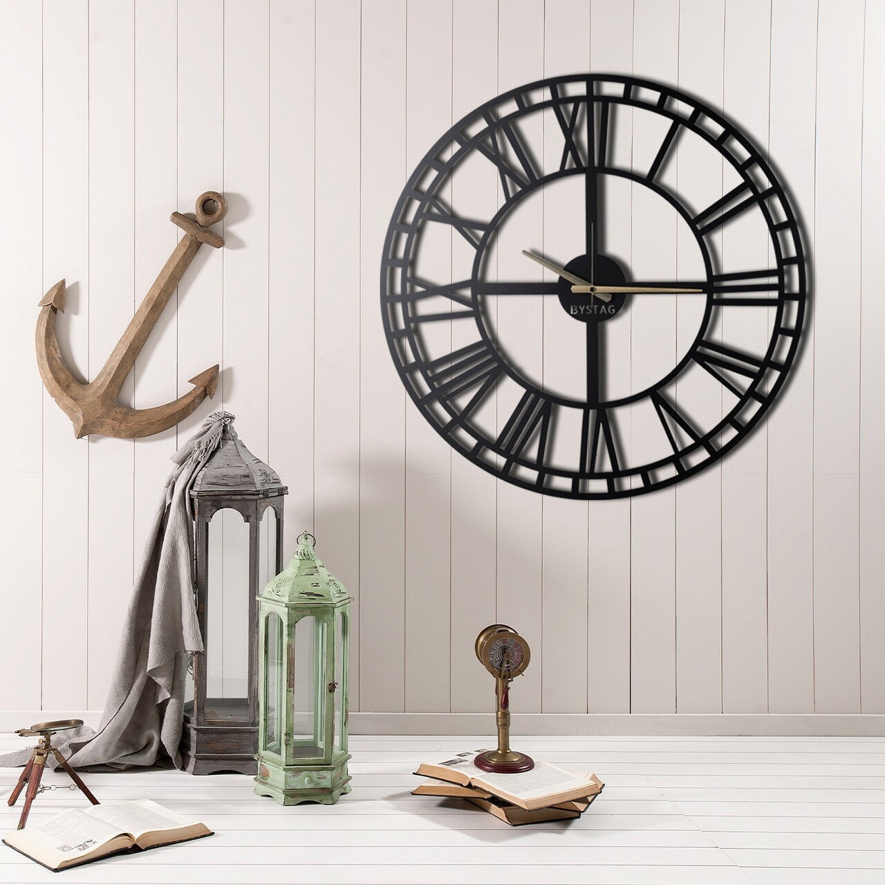 Ceas de perete, Classic, Metal, Dimensiune: 50 x 50 cm, Negru - 1 | YEO