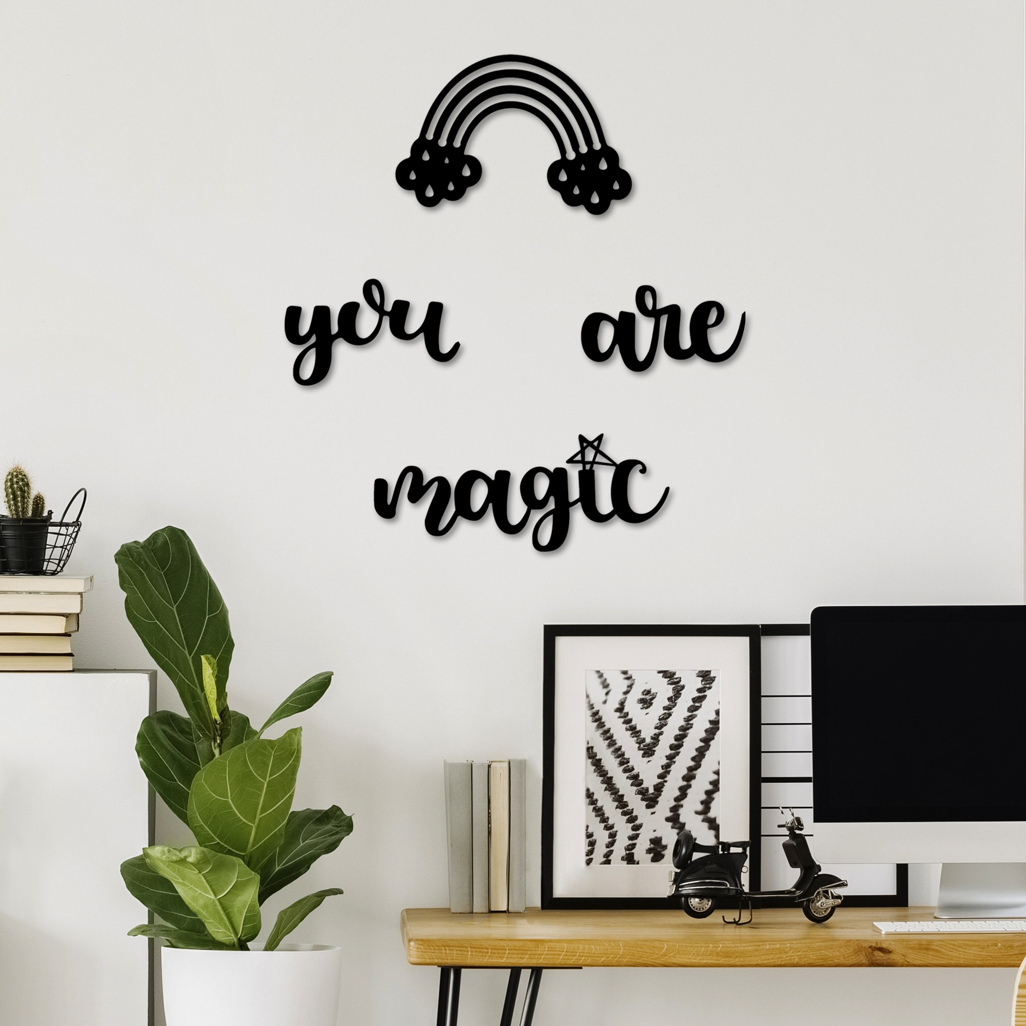 Decoratiune de perete, You're Magic, Dimensiune: 30 x 19 cm (1 bucată), Negru