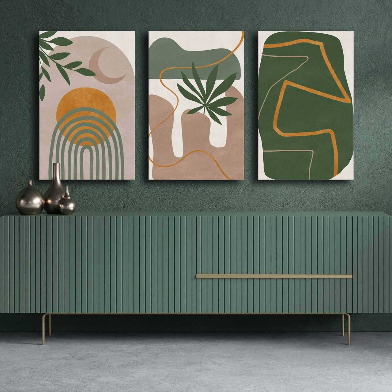 Set 3 tablouri decorative 3P4570GSC-005 Lemn Multicolor