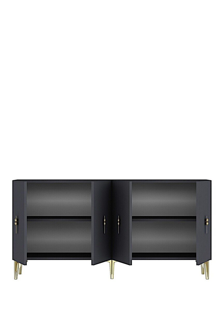 Consola, Hanah Home, Salkım 150, 125x75x32 cm, Antracit / Aur — imaginea 7