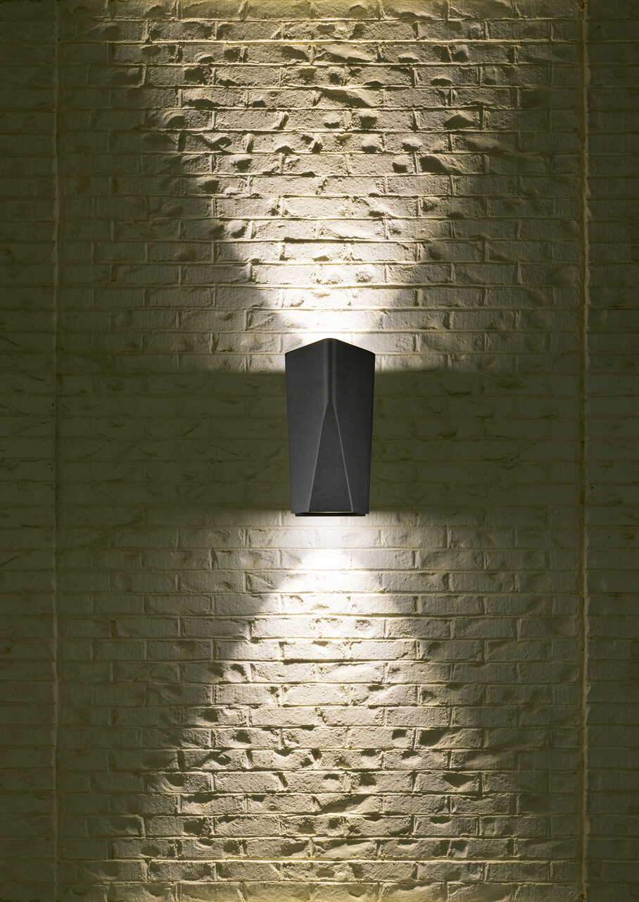 Aplica de perete pentru exterior Tay, TRIO, 10.6x6.2x20 cm, 4.5W, 2x SMD, aluminiu turnat, antracit