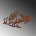 Decoratiune de perete, Mountain, Metal, 70 x 40 cm, Multicolor