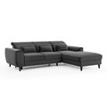 Coltar extensibil dreapta 4 locuri ELTAP, Foble, 267x196x100 cm, lemn/poliester, gri inchis
