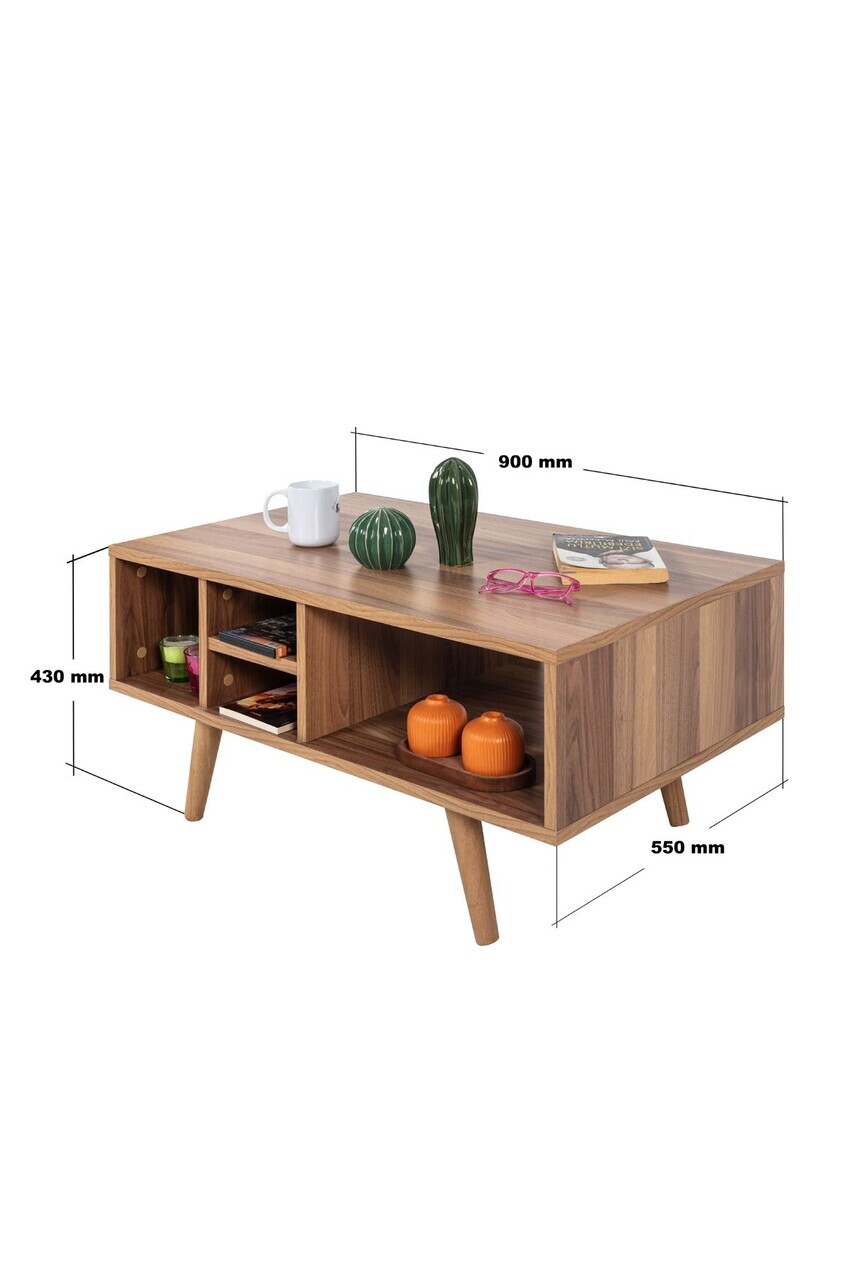 Masuta de cafea, Hanah Home, Sina 2027, 90x43x55 cm, PAL, Maro — imaginea 3