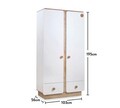 Dulap pentru haine, Çilek, Natura Baby 2 Doors Wardrobe, 103x195x56 cm, Multicolor