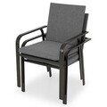 Set 2 scaune suprapozabile, Kihzie, L.68 l.63 H.91.5, otel, gri