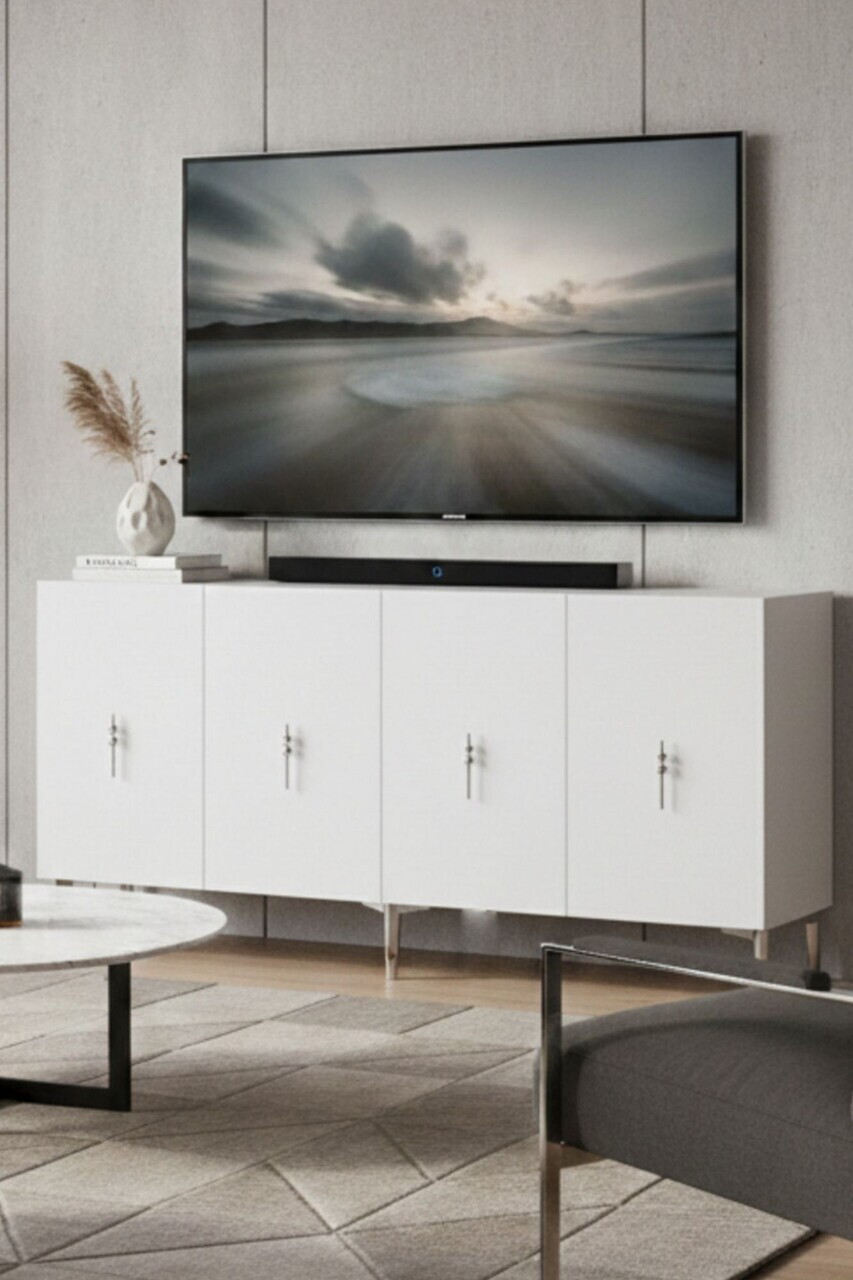Consola, Hanah Home, Salkım 150, 125x75x32 cm, Alb / Argintiu — imaginea 4