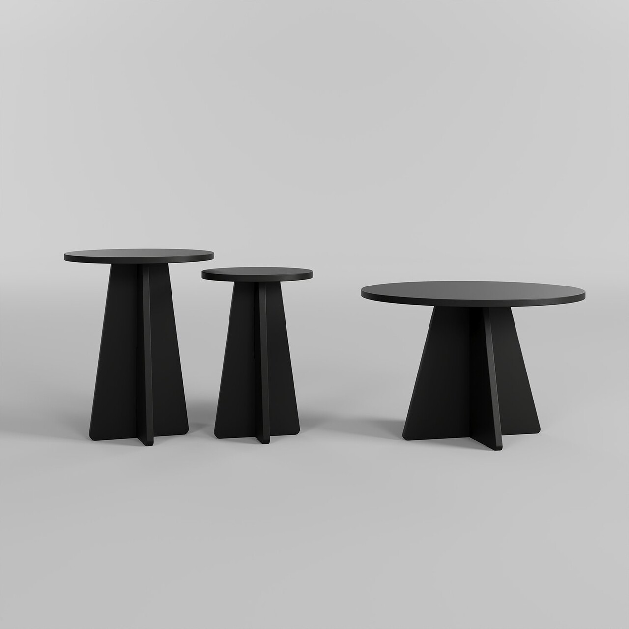Set masuta de cafea, Neostill, Mushroom 3, PAL, Negru - 2 | YEO