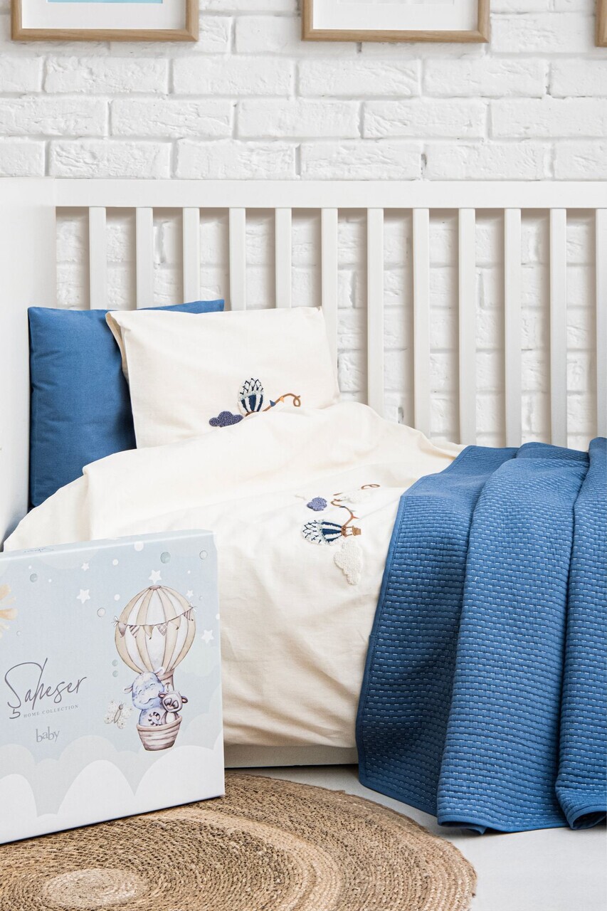 Lenjerie de pat pentru copii, L'essentiel Maison, Sea Soul, Bumbac, Albastru - imagine 2