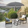 Umbrela pentru terasa, gradina, plaja, Songmics, D160 cm,  protectie solara UPF 50+, gri